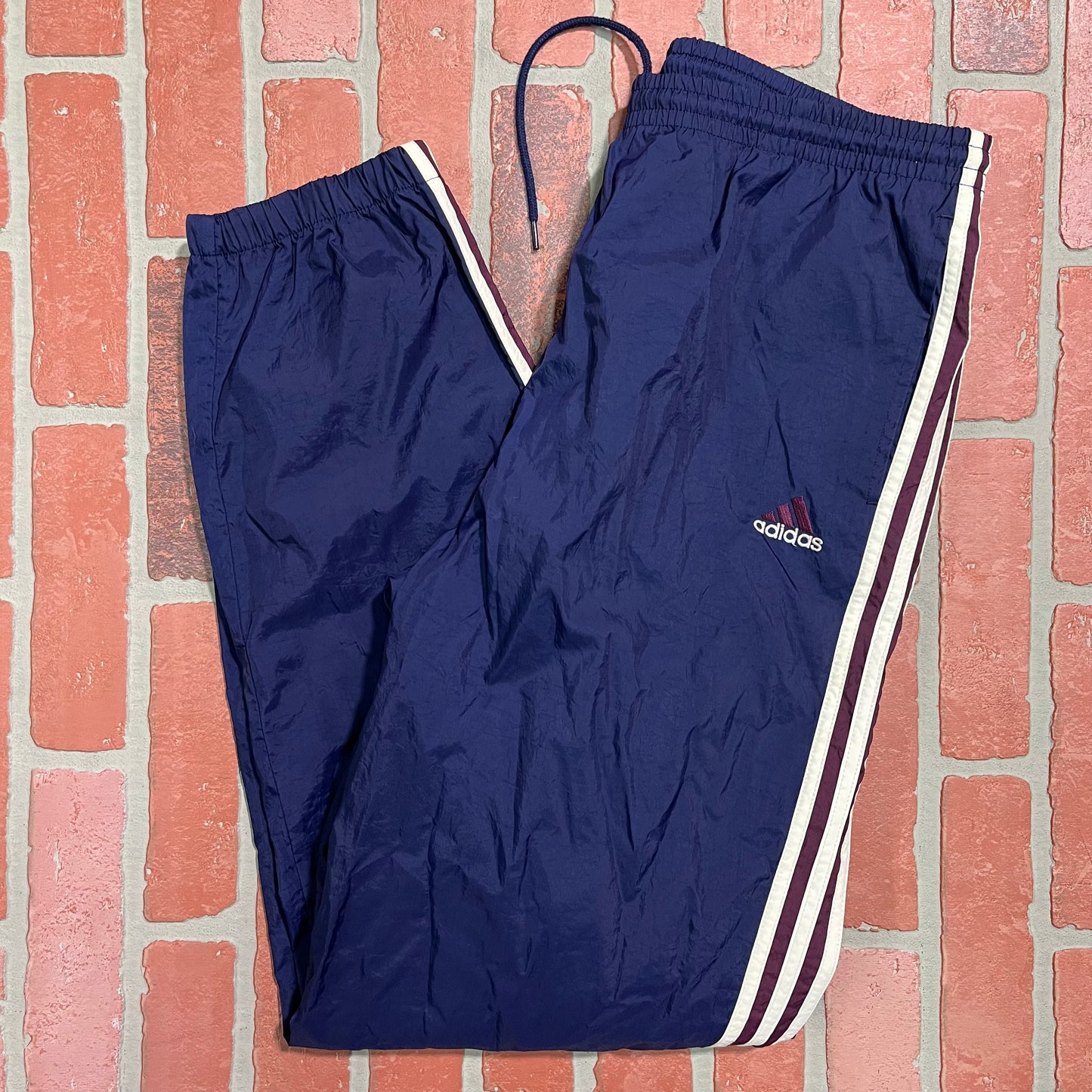 VTG Adidas Navy/Purple Nylon Track Pants