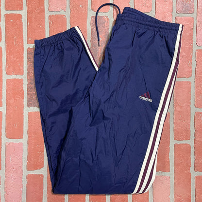 VTG Adidas Navy/Purple Nylon Track Pants
