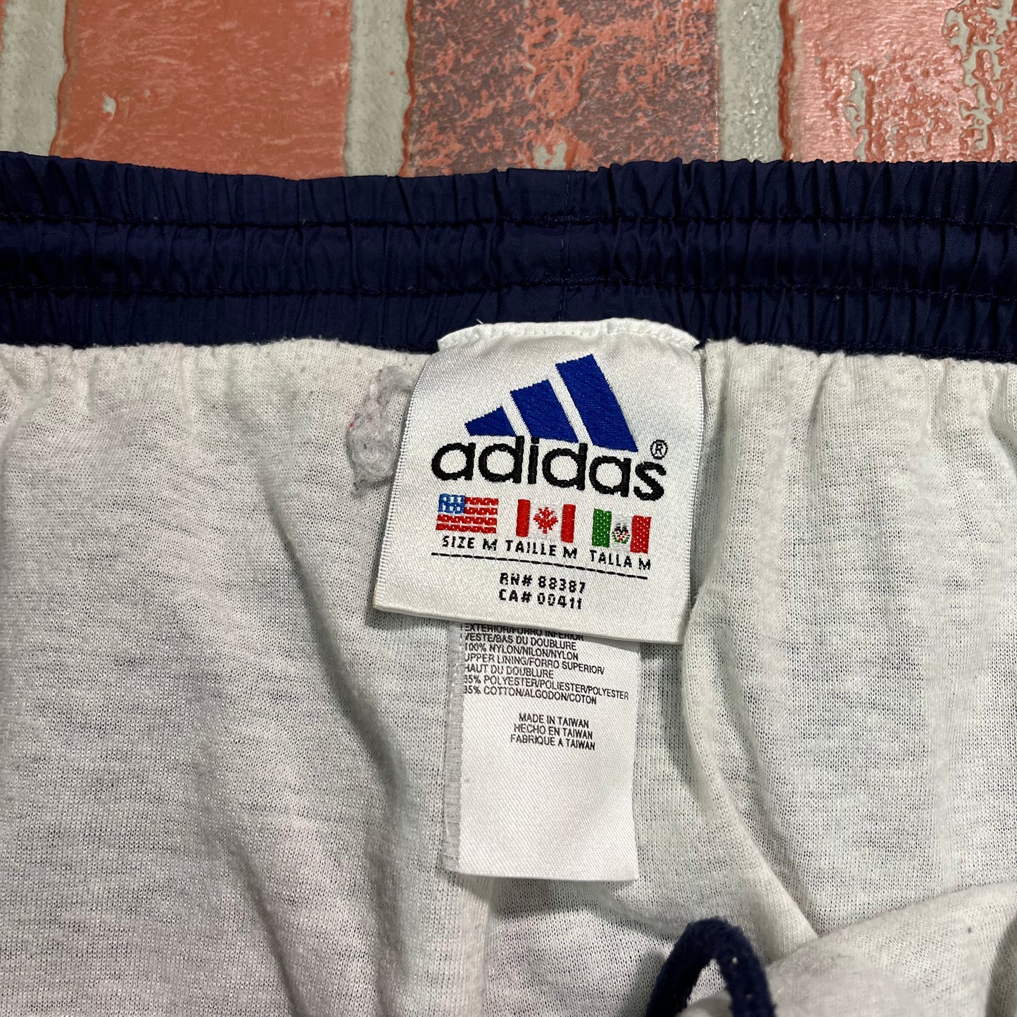VTG Adidas Navy/Purple Nylon Track Pants