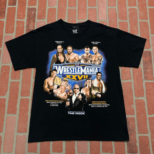 VTG WWE Wrestlemania XXVII Match Card Tee Yesterday's Fits Clothing Fashion Vintage Streetwear Fashion Item