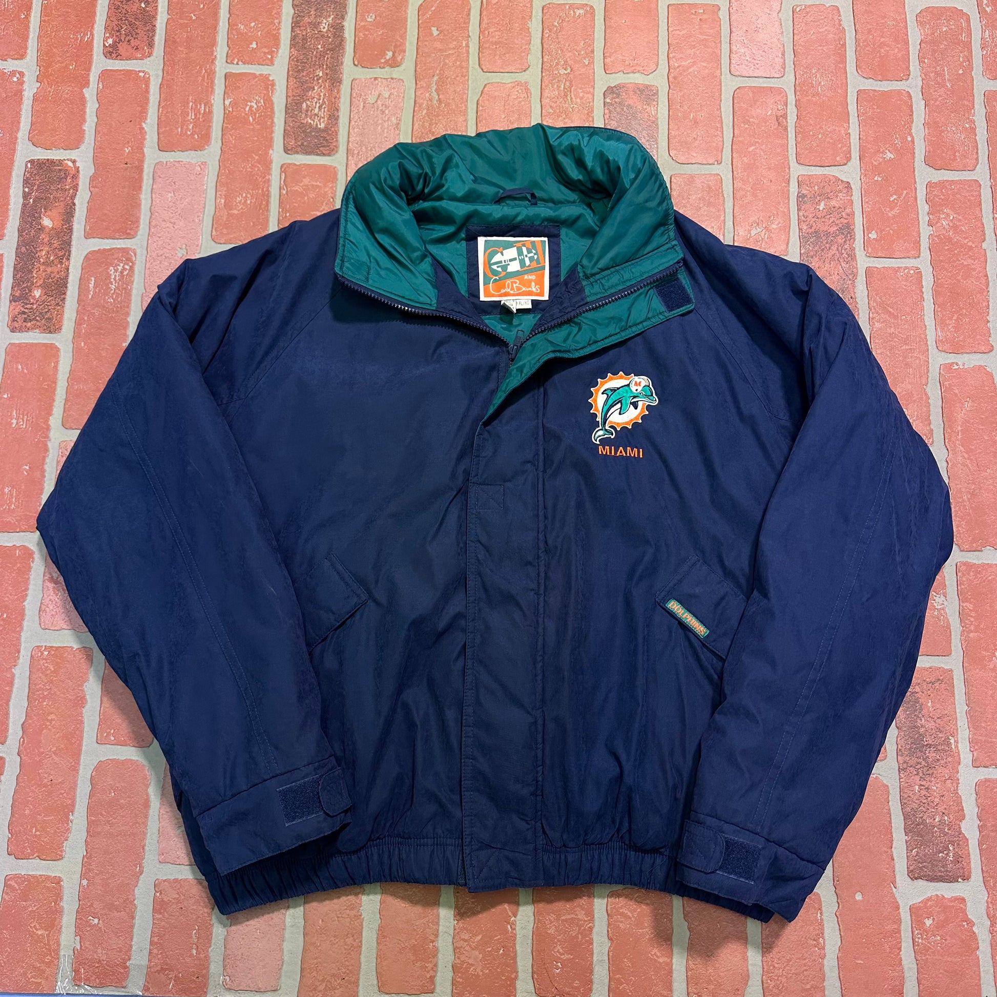 VTG NFL Miami Dolphins Zip-Up Navy Jacket Yesterday's Fits Clothing Fashion Vintage Streetwear Fashion Item
