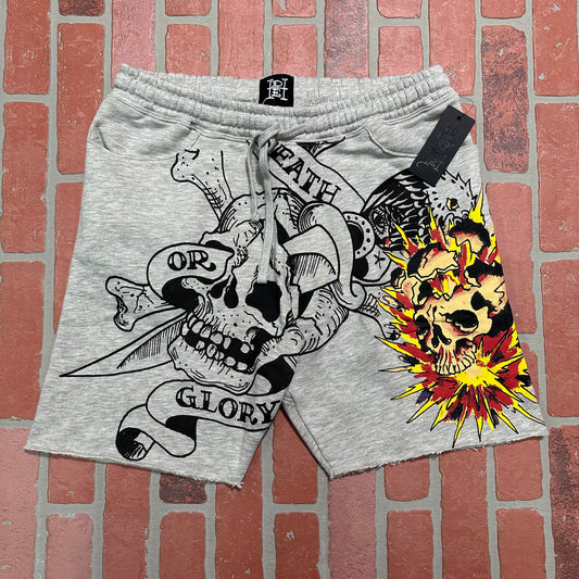 DS NWT Ed Hardy Grey Sweat Shorts Yesterday's Fits Clothing Fashion Vintage Streetwear Fashion Item