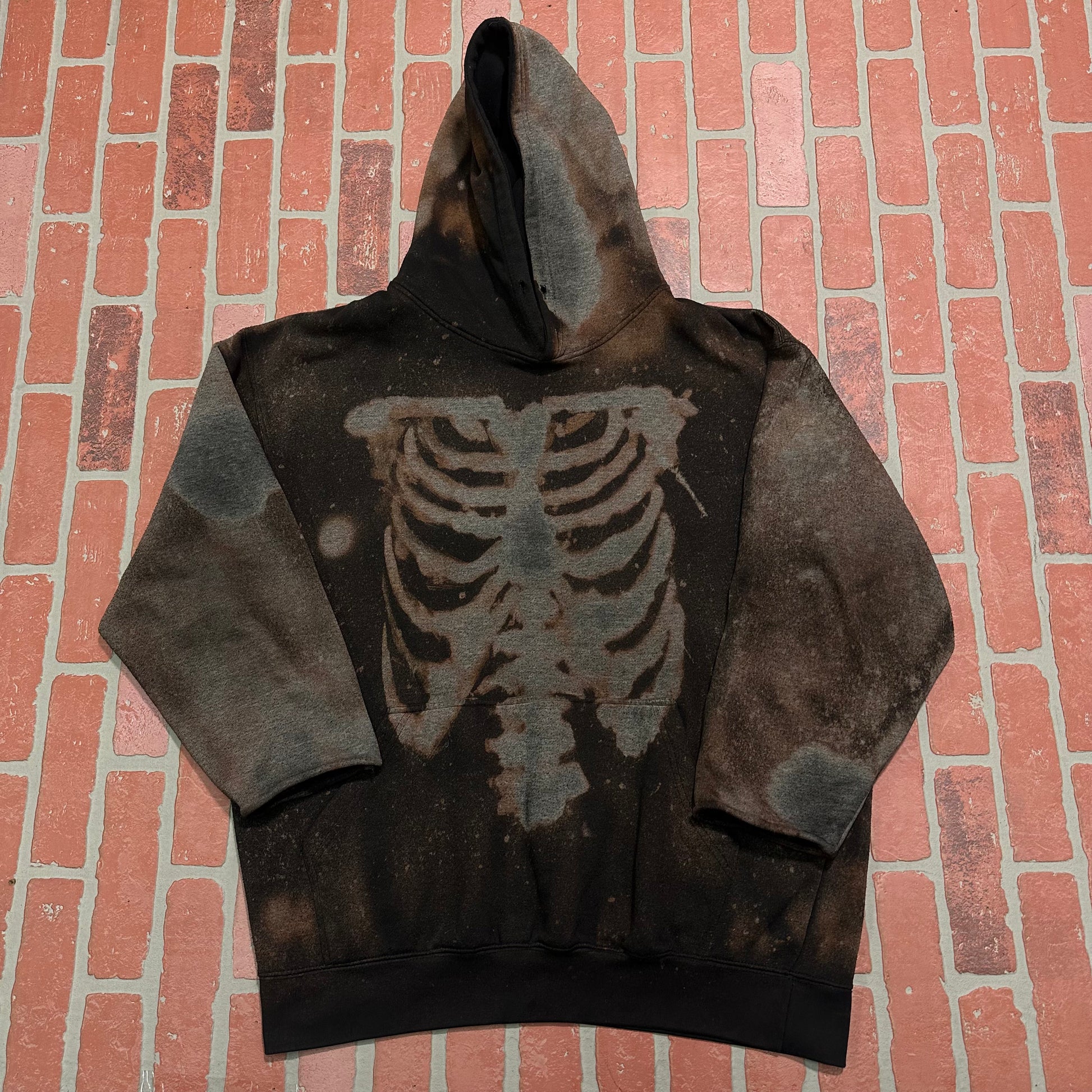 VTG Y2K Custom Skeleton Bleach Hoodie Yesterday's Fits Clothing Fashion Vintage Streetwear Fashion Item