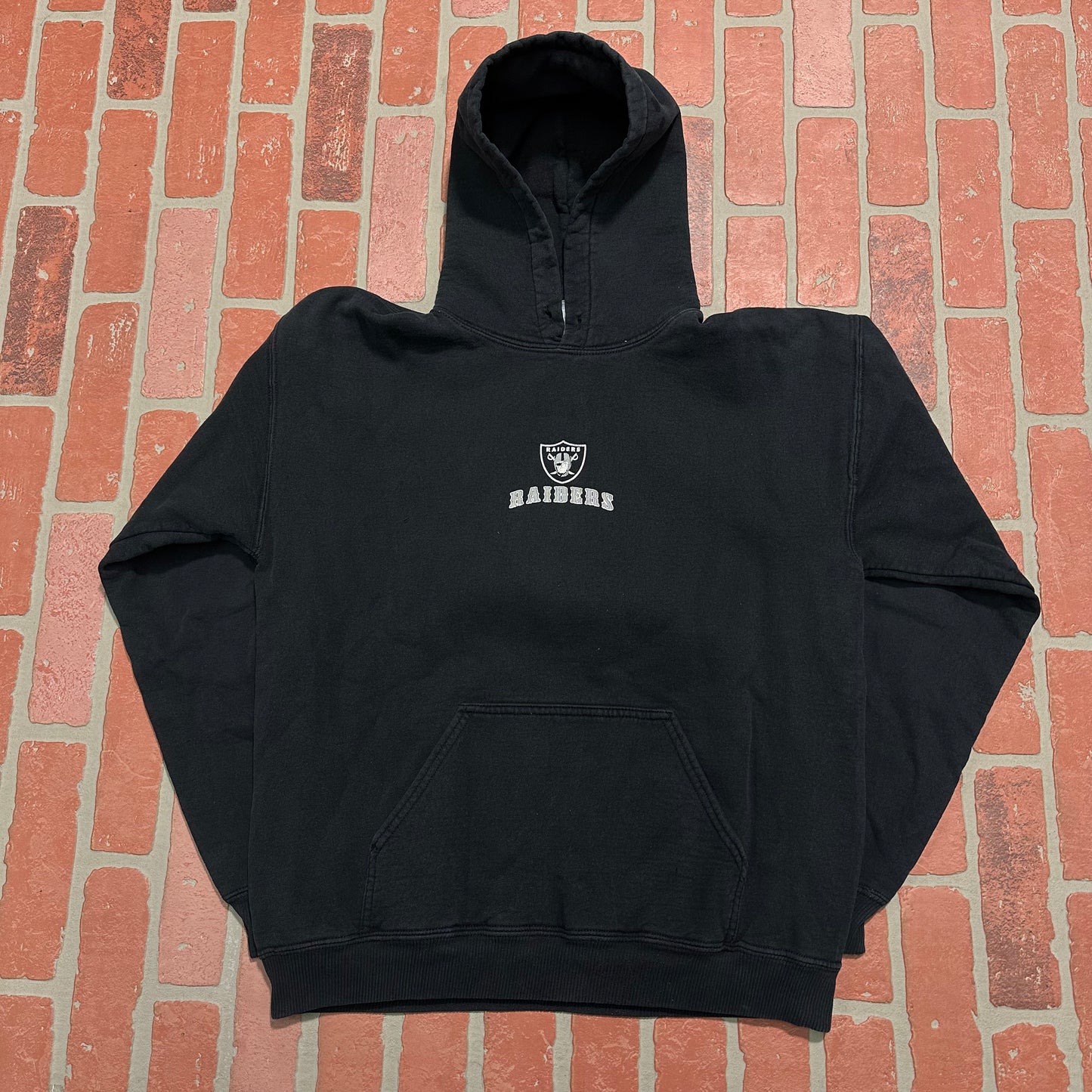 VTG Oakland Raiders Cartoon Center Logo Football Hoodie