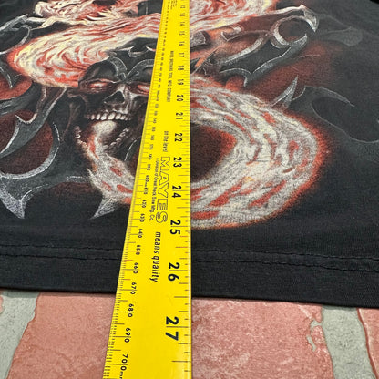 VTG Y2K Spiral Dragon Skull Tee