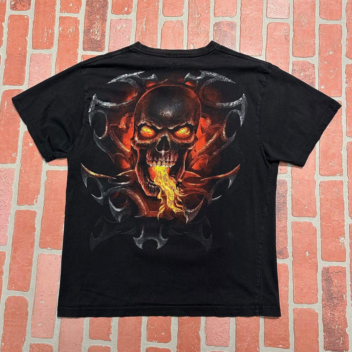 VTG Y2K Spiral Dragon Skull Tee