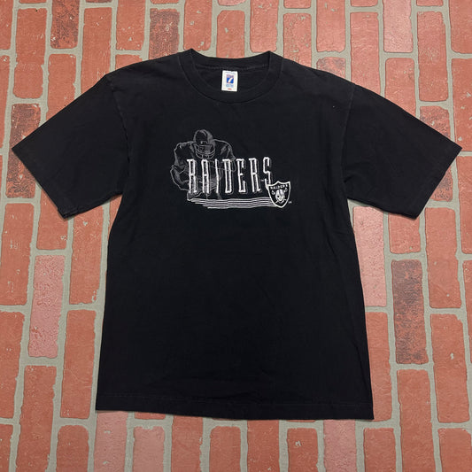 VTG NFL Oakland Raiders Embroidered Football Tee