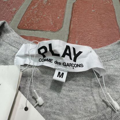 CDG Play Outline Heart L/S Grey Tee