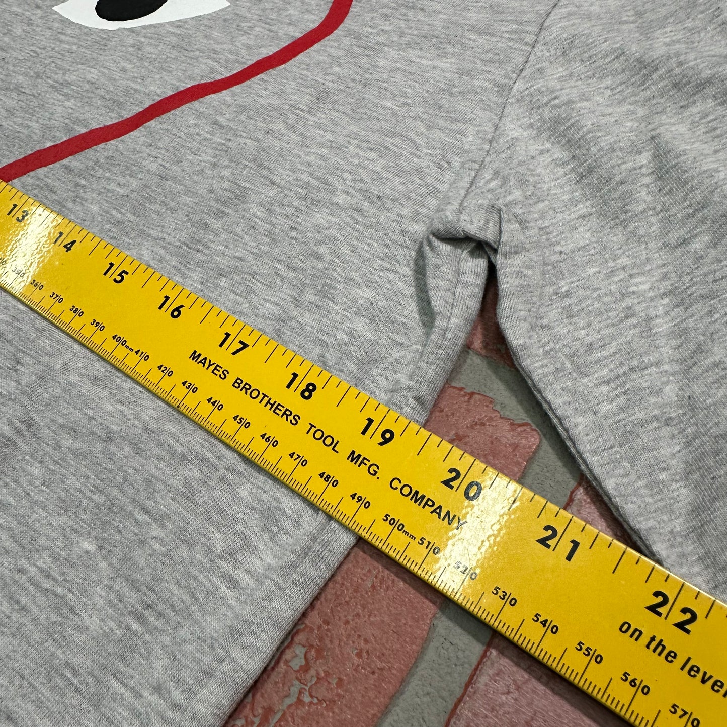 CDG Play Grey Outline Heart L/S Tee