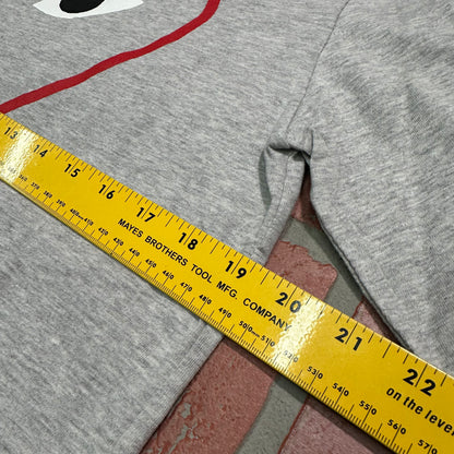 CDG Play Grey Outline Heart L/S Tee
