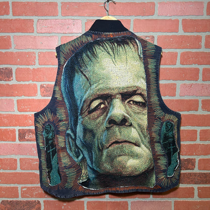Trevs1of1 Custom 90's Purple Carhartt Frankenstein Multi-Color Chain Stitched Zip Up Vest