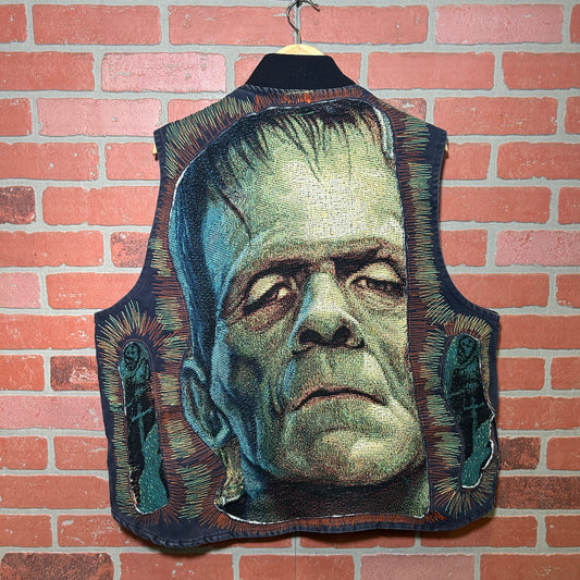 Trevs1of1 Custom 90's Purple Carhartt Frankenstein Multi-Color Chain Stitched Zip Up Vest