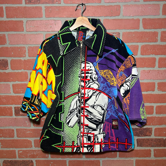 Trevs1of1 Custom 1996 Star Wars Storm Trooper/CP30 Multi-Color Zip Up Polo