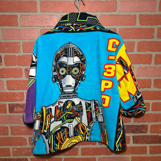 Trevs1of1 Custom 1996 Star Wars Storm Trooper/CP30 Multi-Color Zip Up Polo