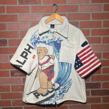 Trevs1of1 Custom 1990's Polo Ralph Lauren 2 pocket Full Zip Up Polo