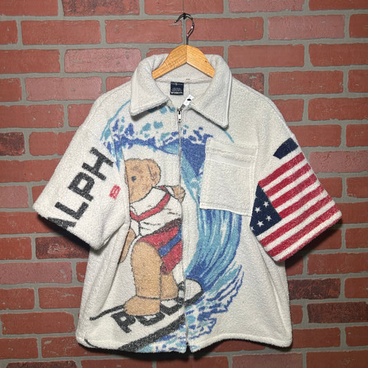 Trevs1of1 Custom 1990's Polo Ralph Lauren 2 pocket Full Zip Up Polo