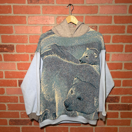 Trevs1of1 Custom 1990's Coca Cola Polar Bears Blue/Grey Tapestry Hoodie