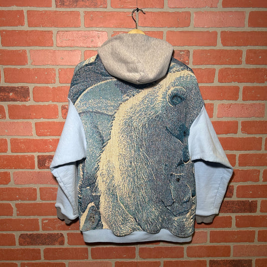 Trevs1of1 Custom 1990's Coca Cola Polar Bears Blue/Grey Tapestry Hoodie