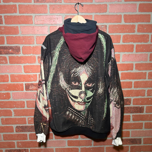 Trevs1of1 Custom 1990's KISS SOLO ALBUM Multi-Color Double Hood Tapestry Hoodie