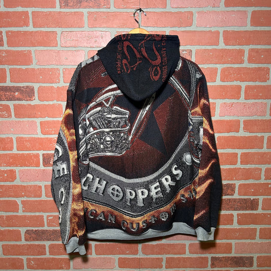 Trevs1of1 Custom 2002 Orange County Choppers Motorcycle Tapestry Hoodie