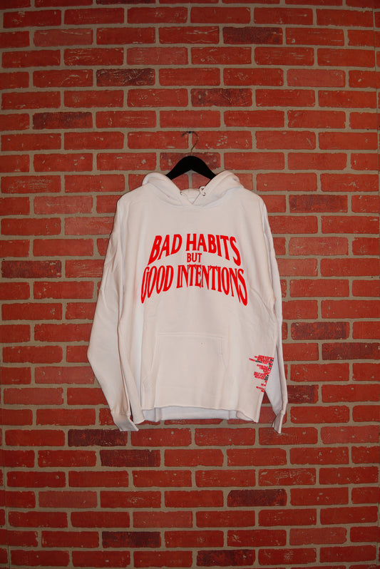 DS VLONE X NAV Bad Habits but Good Intentions White Cropped Hoodie