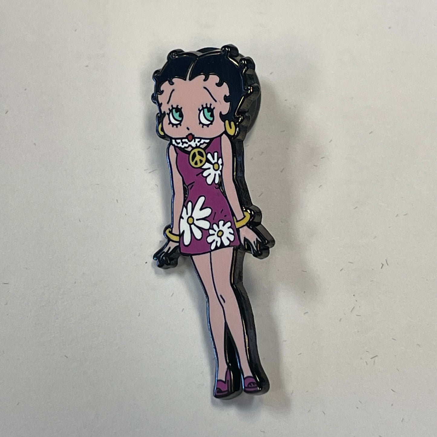 Vintage Betty Boop Flower Dress Pin