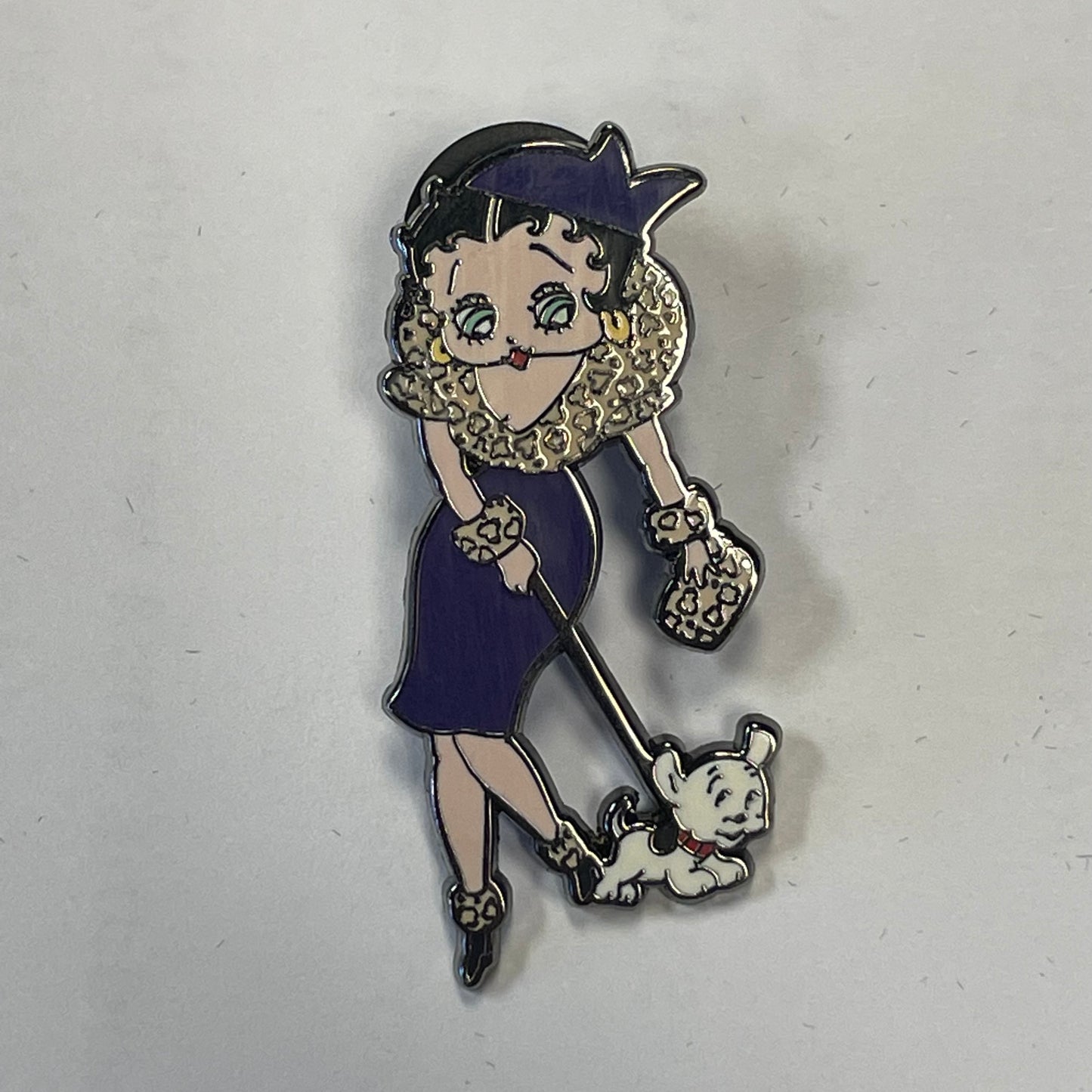 Vintage Betty Boop Purple Dress Pin