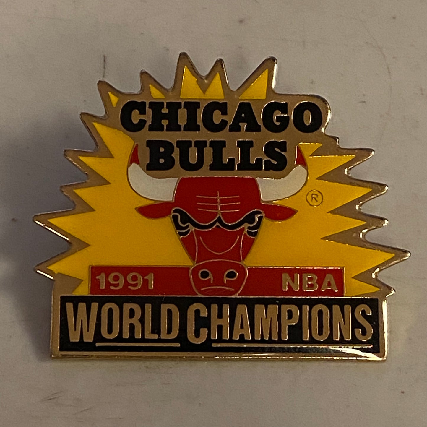 Vintage 1991 Chicago Bulls World Champs Pin
